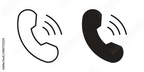 Phone call icons on white background. EPS 10. Editable linear style stroke. Vector icon