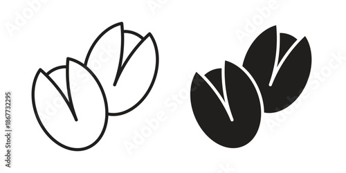 Pistachio icons on white background. EPS 10. Editable linear style stroke. Vector icon