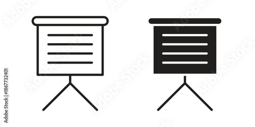 Presentation board icons on white background. EPS 10. Editable linear style stroke. Vector icon