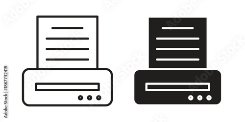 Print icons on white background. EPS 10. Editable linear style stroke. Vector icon
