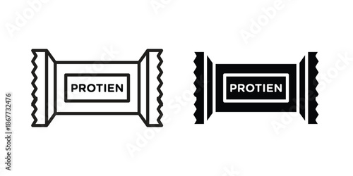 Protein bar icons on white background. EPS 10. Editable linear style stroke. Vector icon