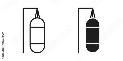 Punching bag icons on white background. EPS 10. Editable linear style stroke. Vector icon