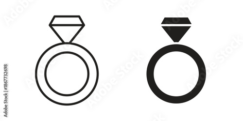 Ring icons on white background. EPS 10. Editable linear style stroke. Vector icon