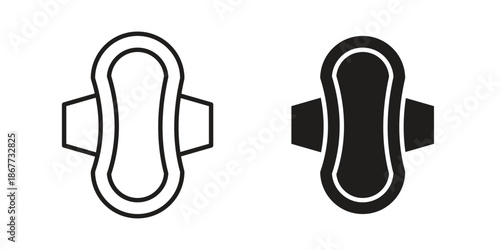 Sanitary pad icons on white background. EPS 10. Editable linear style stroke. Vector icon