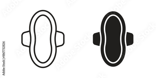 Sanitary pad icons on white background. EPS 10. Editable linear style stroke. Vector icon