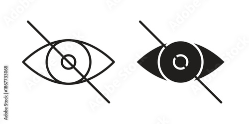 Sensitive content icons on white background. EPS 10. Editable linear style stroke. Vector icon