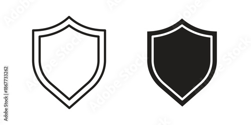 Shield icons on white background. EPS 10. Editable linear style stroke. Vector icon