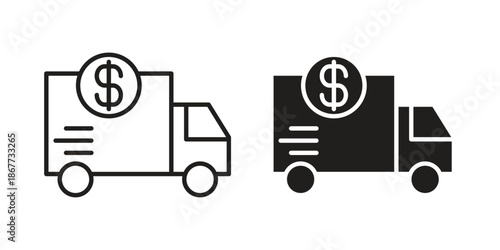 Shipping charges icons on white background. EPS 10. Editable linear style stroke. Vector icon