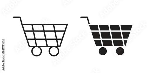 Shopping icons on white background. EPS 10. Editable linear style stroke. Vector icon