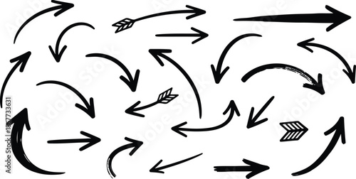 Arrow hand drawn vector set Vector