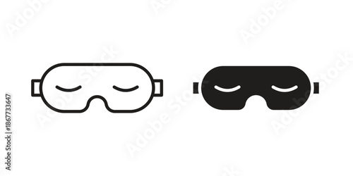 Sleeping mask icons on white background. EPS 10. Editable linear style stroke. Vector icon