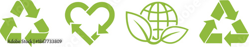 Recycling and environmental icons set Vector