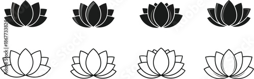 Lotus icon set Vector