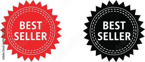 Best seller badge label set Vector