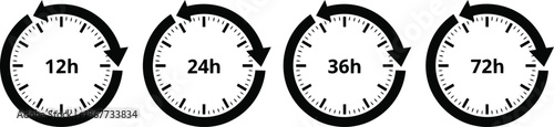 Duration time cycle icons set Vector