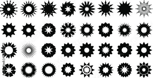 Star shape abstract geometric vector elements Vector