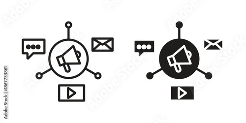 Social campaign icons on white background. EPS 10. Editable linear style stroke. Vector icon