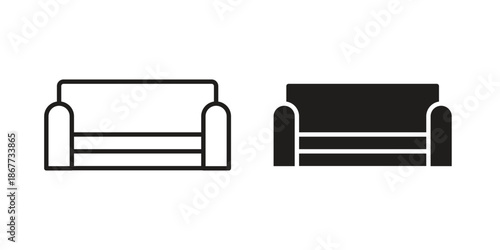 Sofa icons on white background. EPS 10. Editable linear style stroke. Vector icon