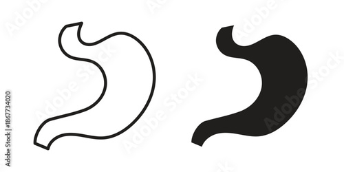 Stomach icons on white background. EPS 10. Editable linear style stroke. Vector icon