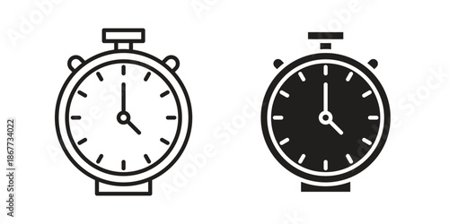 Stop watch icons on white background. EPS 10. Editable linear style stroke. Vector icon