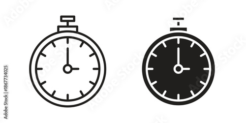 Stopwatch icons on white background. EPS 10. Editable linear style stroke. Vector icon