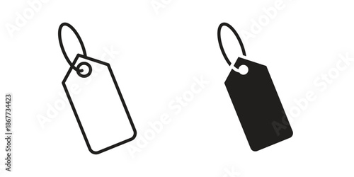 Tags icons on white background. EPS 10. Editable linear style stroke. Vector icon