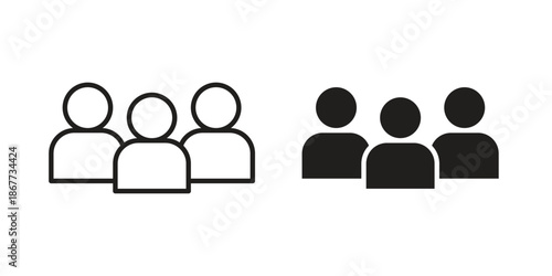 Team icons on white background. EPS 10. Editable linear style stroke. Vector icon