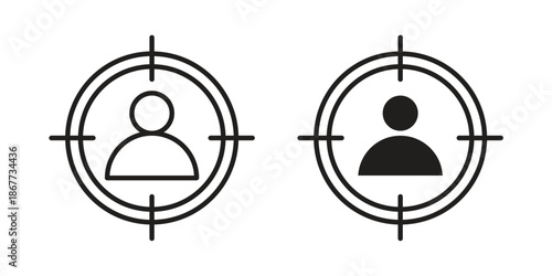 Target audience icons on white background. EPS 10. Editable linear style stroke. Vector icon