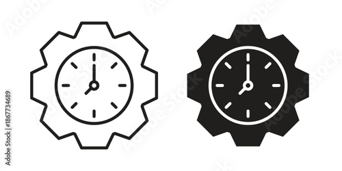 Time management icons on white background. EPS 10. Editable linear style stroke. Vector icon