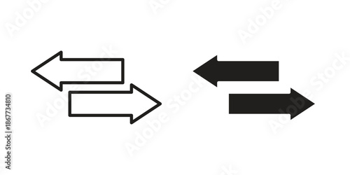 Transfer arrows icons on white background. EPS 10. Editable linear style stroke. Vector icon