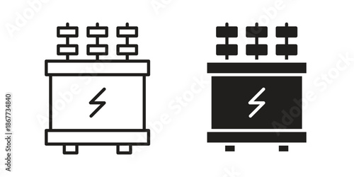 Transformer icons on white background. EPS 10. Editable linear style stroke. Vector icon