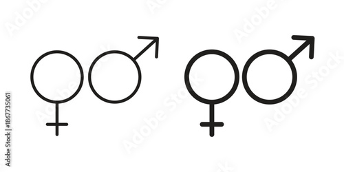 Unisex icons on white background. EPS 10. Editable linear style stroke. Vector icon
