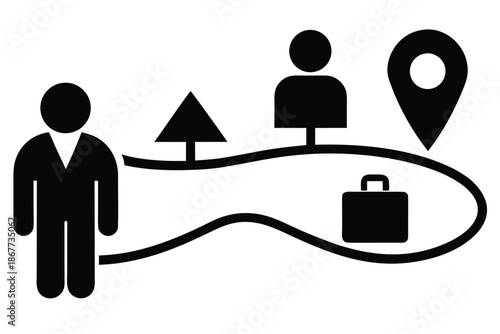 customer journey vector icon silhouette