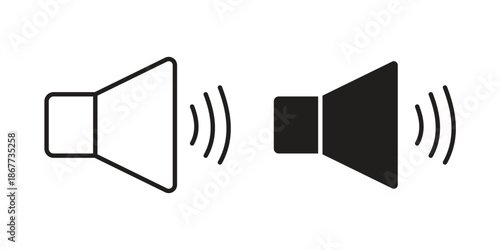 Volume icons on white background. EPS 10. Editable linear style stroke. Vector icon
