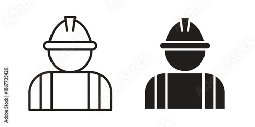 Worker icons on white background. EPS 10. Editable linear style stroke. Vector icon