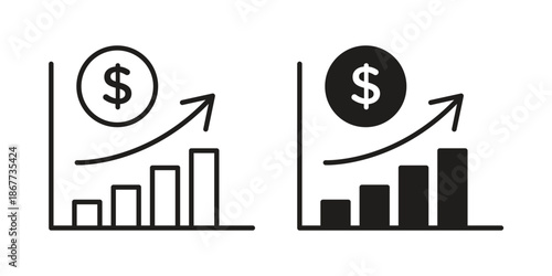 Yield icons on white background. EPS 10. Editable linear style stroke. Vector icon