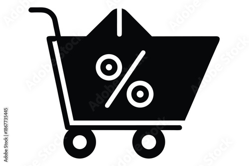bulk discount vector icon silhouette