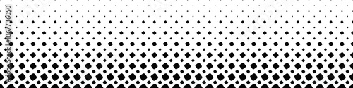 Wide repeating diagonal square pattern background - abstract black and white vector design with squares