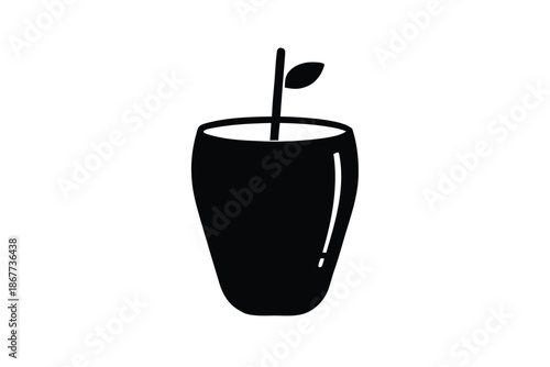 apple juice vector icon silhouette