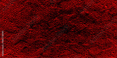 A dark and grungy red fabric texture background featuring a vintage blood-colored pattern with an aged paint design and dirty orange light highlights for an old wallpaper backdrop