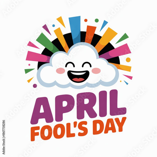 Celebrating april fool's day illustration on white background