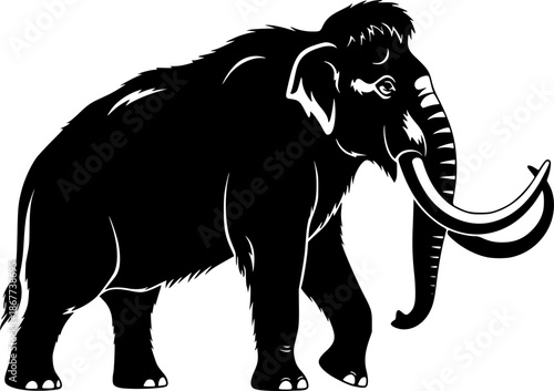 illustration of mammoth silhouette vector
