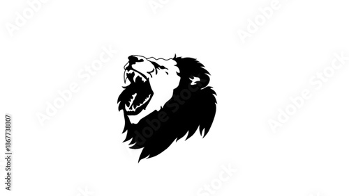 Vector silhouette of a lion