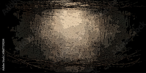 Aged dark grunge metal background with a textured dirty concrete wall pattern featuring rusty antique stone material and a rough vintage gray cement surface backdrop