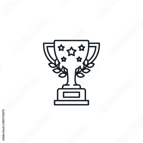 Elegant Trophy Award with Star and Laurel Wreath for Achievement Recognition
