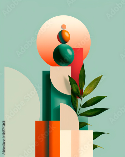 Stress versus calm mental health concept illustration