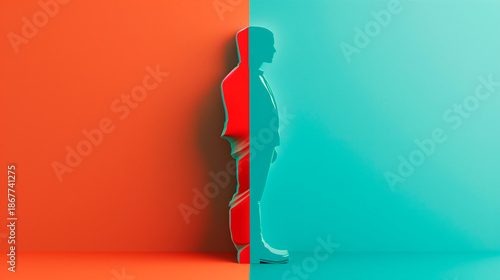 Stress versus calm mental health concept illustration