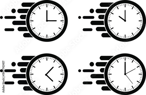 Time speed icon set Vector