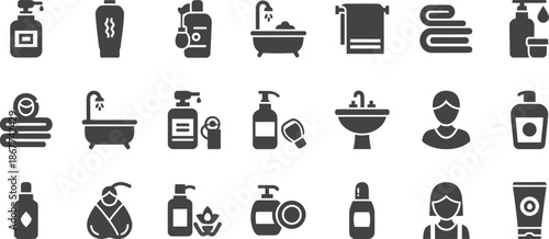 Hygiene icons collection Vector