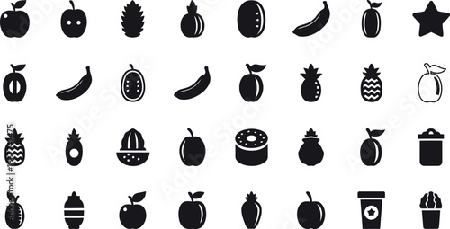 Fruit icons set Vector
